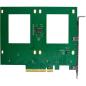 Preview: InLine® PCIe Karte zu 2x intern U.2 NVMe SFF-8639 – Bifurcation, PCIe x8, breit