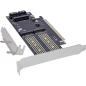 Preview: InLine® PCIe Karte x16 zu 2x M.2, 1x mSATA