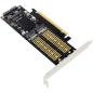 Preview: InLine® PCIe Karte x16 zu 2x M.2, 1x mSATA