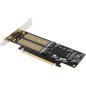 Preview: InLine® PCIe Karte x16 zu 2x M.2, 1x mSATA