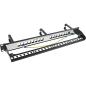 Preview: InLine® Patchfeld Cat.6A 16-fach, mit 3 Bügeln, 16 Keystones, 19", 1HE, schwarz