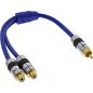 Preview: InLine® Cinch-Y-Kabel, PREMIUM, 1x Cinch Stecker zu 2x Cinch Buchse, 0,25m
