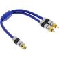 Preview: InLine® Cinch-Y-Kabel, PREMIUM, 1x Cinch Buchse zu 2x Cinch Stecker, 0,25m