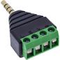 Preview: InLine® Adapter 3,5 mm Klinke 4-pol Stereo/Mikro auf Terminalblock, schwarz