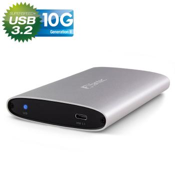 FANTEC ALU-25U31 2,5" USB 3.2 Aluminium Gehäuse für SATA HDD/SSD, silber