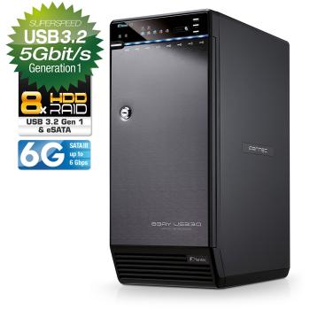 FANTEC QB-X8US3-6G Storagegehäuse 8x3,5" SATA HDD/SSD, USB3.2, eSATA