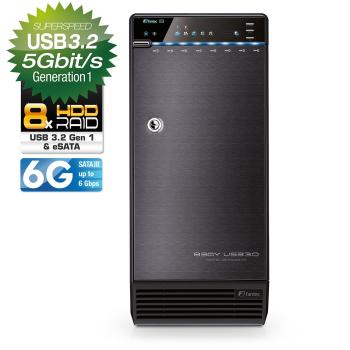FANTEC QB-X8US3-6G Storagegehäuse 8x3,5" SATA HDD/SSD, USB3.2, eSATA