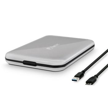 FANTEC ALU-25U3, externes 2.5"-SATA-Gehäuse, USB 3.2, Aluminium, silber