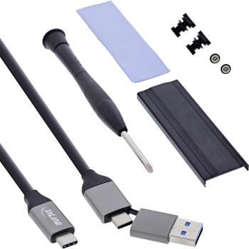 InLine® USB4-Gehäuse, USB-C zu M.2 NVMe SSD, 40Gb/s, Aluminium