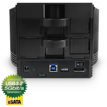 FANTEC SQ-X2RU3e 2x 3,5" Gehäuse, SATA zu USB 3.2 + eSATA, RAID, schwarz
