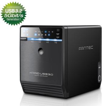 FANTEC QB-35US3R Gehäuse 4x 3,5" USB3.0/eSATA mit RAID, schwarz, für SATA HDD
