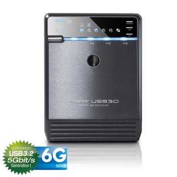 FANTEC QB-35US3-6G, 4x 3.5" HDD Gehäuse, USB 3.2, schwarz