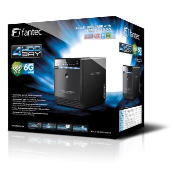 FANTEC QB-35US3-6G, 4x 3.5" HDD Gehäuse, USB 3.2, schwarz