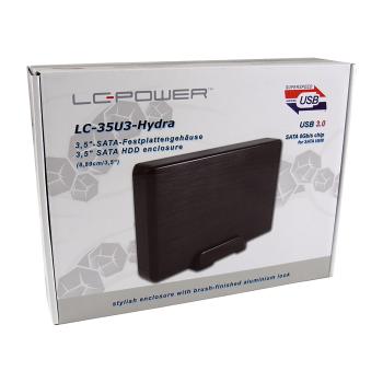 LC-Power LC-35U3-Hydra, ext. 3,5"-SATA-Festplattengehäuse USB 3.0, Alu, schwarz