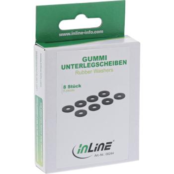 Preview: InLine® Gummi Unterlegscheiben, zur Festplatten-Entkopplung, 8 Stück