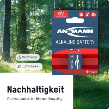 ANSMANN 1515-0000 RED Alkaline-Batterie, 6LR61, 9V-Block (E)