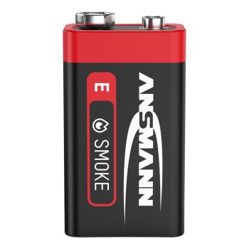 Preview: ANSMANN 1515-0006 Alkaline-Batterie für Rauchmelder, 6LR61 9V Block (E) 2er-Pack