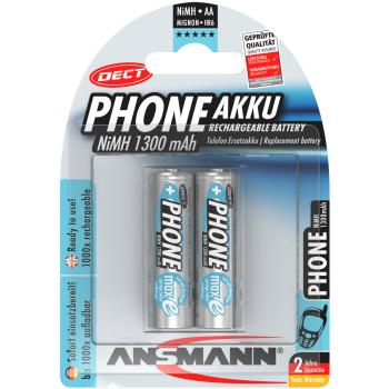 ANSMANN 5030802 NiMH-Akku Mignon AA, Phone DECT, 1300mAh, 2er-Pack