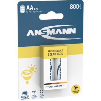 Preview: ANSMANN 5035513 NiMH-Akku Mignon AA, SOLAR, 800mAh, 2er-Pack