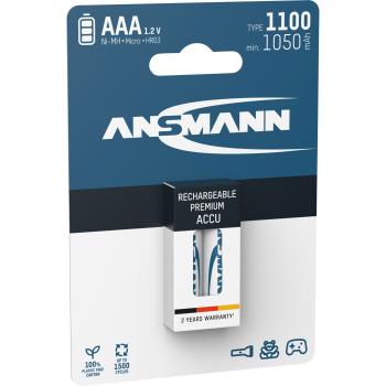 Preview: ANSMANN 5035222 NiMH-Akku Micro AAA, 1100mAh, 2er-Pack