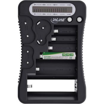 Preview: Batterietester mit LCD-Anzeige, für Rund- und Knopfzellen sowie 9V-Block