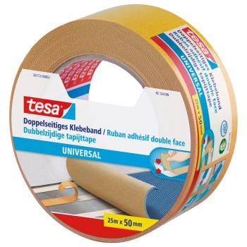 tesa® Doppelseitiges Klebeband, universal, 25m x 50mm, beige