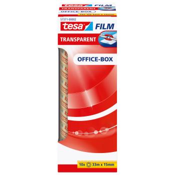 tesafilm® transparent, 10 Rollen, Office Box, 33m x 15mm