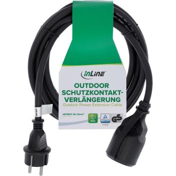 Preview: InLine® Schutzkontakt-Verlängerung, Outdoor IP44, Berührungsschutz, 2m