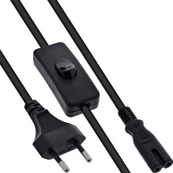 InLine® Euro Netzkabel mit Schalter, CEE7/16 zu IEC-C7, schwarz, 10m