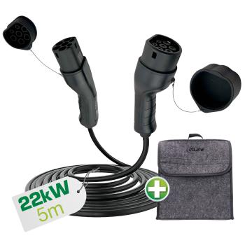 InLine® EV Autoladekabel 22kW Typ2, 3-phasig, 5m