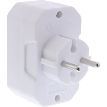 InLine® Steckdosenadapter, Schutzkontakt Stecker an 4x Eurobuchse, weiß