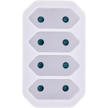InLine® Steckdosenadapter, Schutzkontakt Stecker an 4x Eurobuchse, weiß