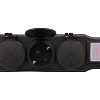 Preview: InLine® Outdoor-Steckdosenleiste, 6-fach Schutzkontakt, IP44, mit Schalter, 10m