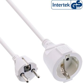 InLine® Schutzkontakt-Verlängerung ST / BU, weiß, 1m