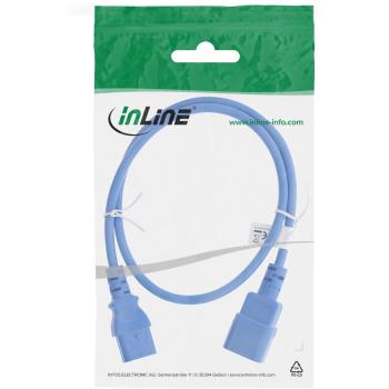 Preview: InLine® Kaltgeräteverlängerung, C13 auf C14, blau, 0,3m
