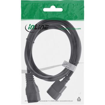 Preview: InLine® Kaltgeräteverlängerung 16A, C19 auf C20, 0,5m