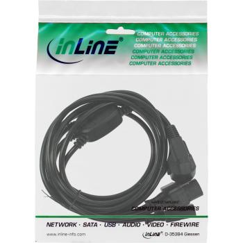 Preview: InLine® Netz-Y-Kabel, 1x Schutzkontaktstecker zu 3x Kaltgerätestecker, 1m