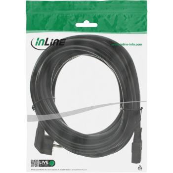 Preview: InLine® Netzkabel, Schutzkontakt gewinkelt auf Kaltgerätestecker C13, 3m