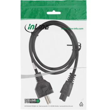Preview: InLine® Netzkabel für Notebook, 3pol Kupplung, schwarz, 1m