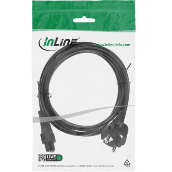 Preview: InLine® Netzkabel für Notebook, 3pol Kupplung, schwarz, 2m