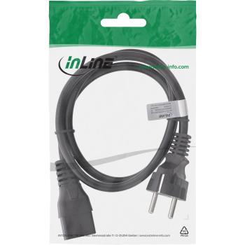 Preview: InLine® Netzkabel 16A, Schutzkontakt gerade / Kaltgerätestecker IEC320/C19, 0,5m