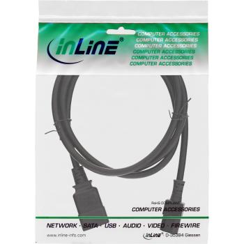 Preview: InLine® Netz Adapterkabel, IEC-60320 C20 auf C13, max. 10A, 0,5m