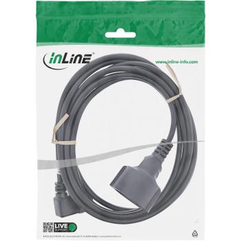 Preview: InLine® Netz Adapter Kabel, Kaltgeräte C14 gew. auf Schutzkontakt Buchse, 3m