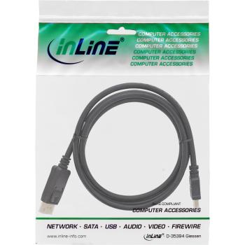 InLine® DisplayPort zu HDMI Konverter Kabel,  4K/30Hz, schwarz, 1m