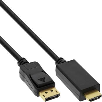 InLine® DisplayPort zu HDMI Konverter Kabel, 4K/60Hz, schwarz, 0,3m