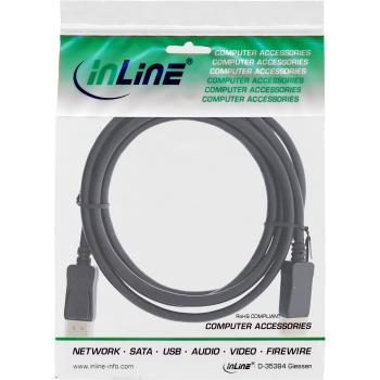 Preview: InLine® DisplayPort 1.4 Kabel, 8K4K, schwarz, vergoldete Kontakte