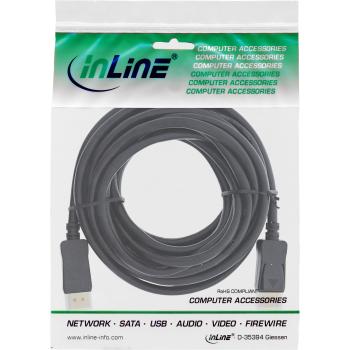 Preview: InLine® DisplayPort 1.4 Kabel aktiv, 8K4K, schwarz, vergoldete Kontakte