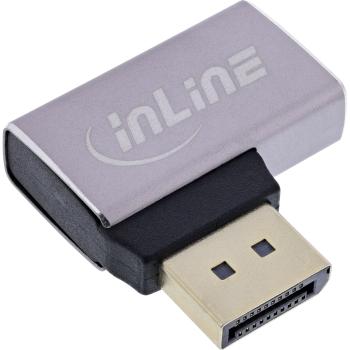 Preview: InLine® DisplayPort 1.4 Adapter, DisplayPort Stecker / Buchse, 90° links, 8K UHD