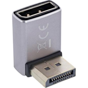 Preview: InLine® DisplayPort 1.4 Adapter, DisplayPort Stecker / Buchse, 90° unten, 8K UHD