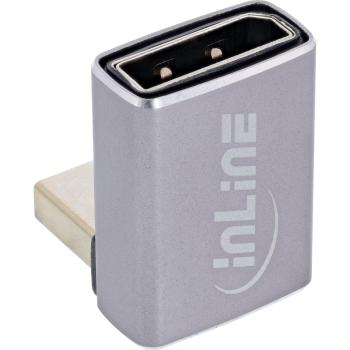 Preview: InLine® DisplayPort 1.4 Adapter, DisplayPort Stecker / Buchse, 90° unten, 8K UHD